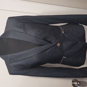 Calvin klein blazer sz 6 blue denim pattern color
